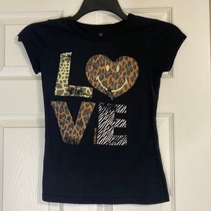 Smiley World, cotton short sleeve tee. Girls L (10/12)